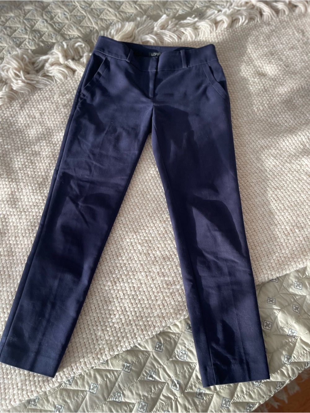 LOFT Dark Navy Straight Leg Pants